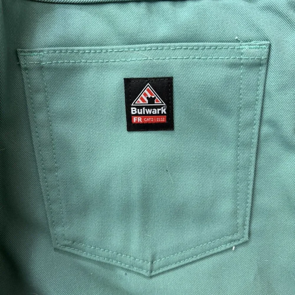 Bulwark RG03230 FR CAT 2 Pants 34x32 Green ATPV 12 NFPA 2112 NWOT Welder Molton
